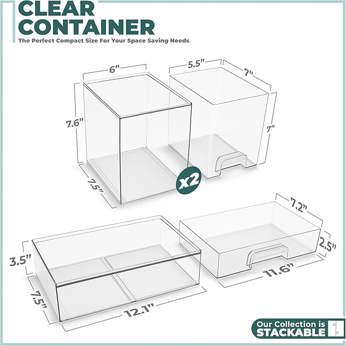Sorbus Acrylic Storage Containers - Image 3