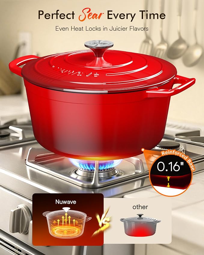 Nuwave 6QT Healthy Enameled Cast Iron Dutch Oven Pot - Image 5