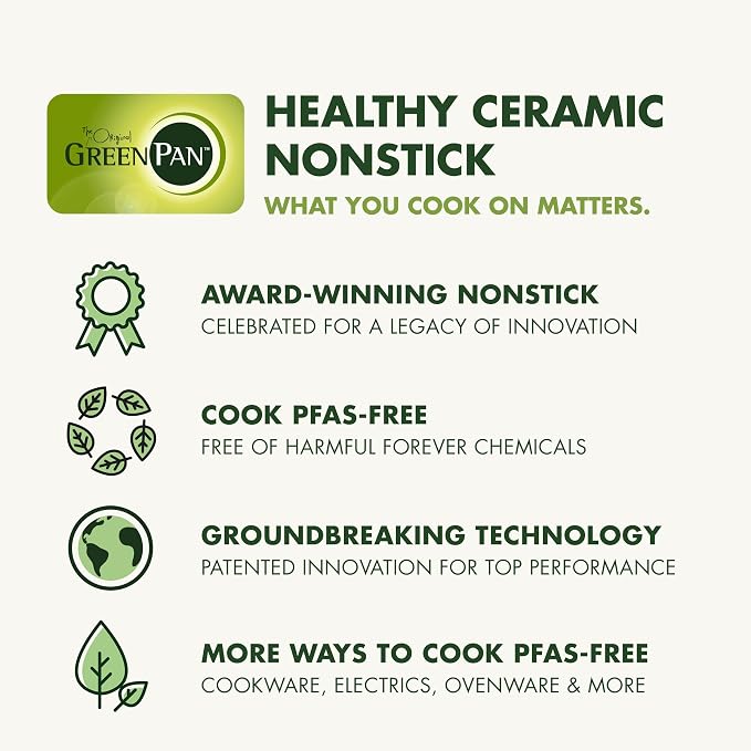 GreenPan Chatham Hard Anodized Healthy Ceramic Nonstick 10 Piece Cookware Pots - Image 10