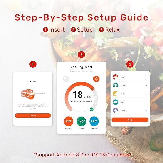 Wireless Bluetooth Meat Thermometer Digital, Smart AI Powered Cooking Thermomer - Image 4