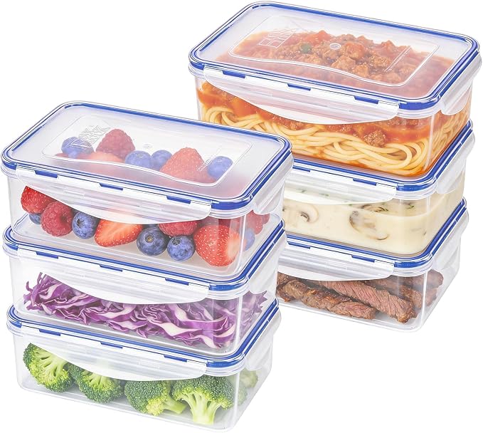 KIGI Airtight Reusable Meal Prep Containers, Leak-Proof & Stackable, 4-Sided by KIGI
