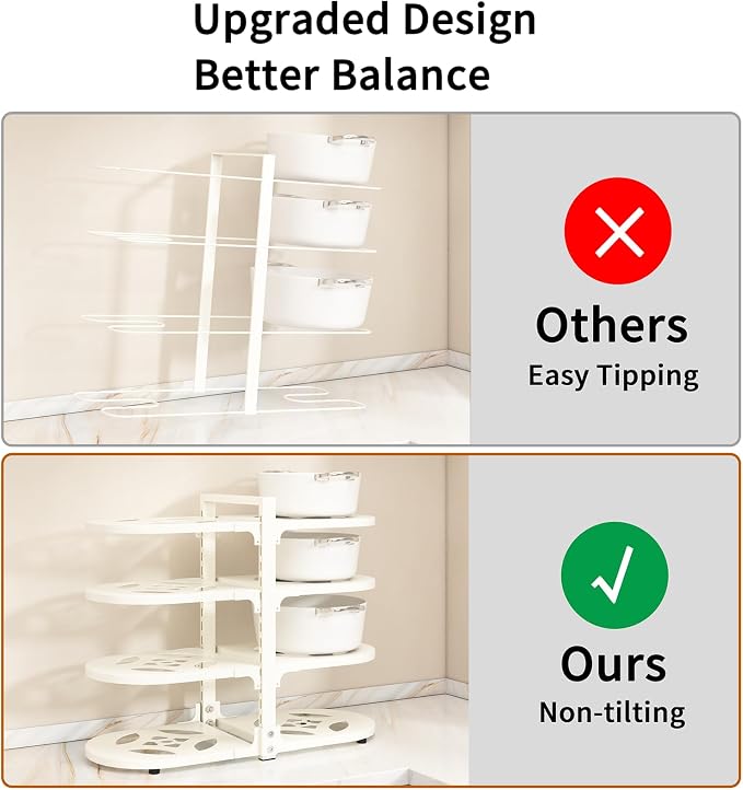 Adjustable Heavy Duty Pots and Pans Organizer Under Cabinet, 8-Tier Pot and Pan - Image 4