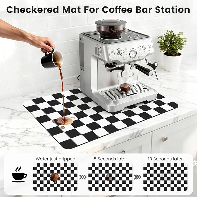 16" x 24" Checkered Dish Drying Mat - Image 3
