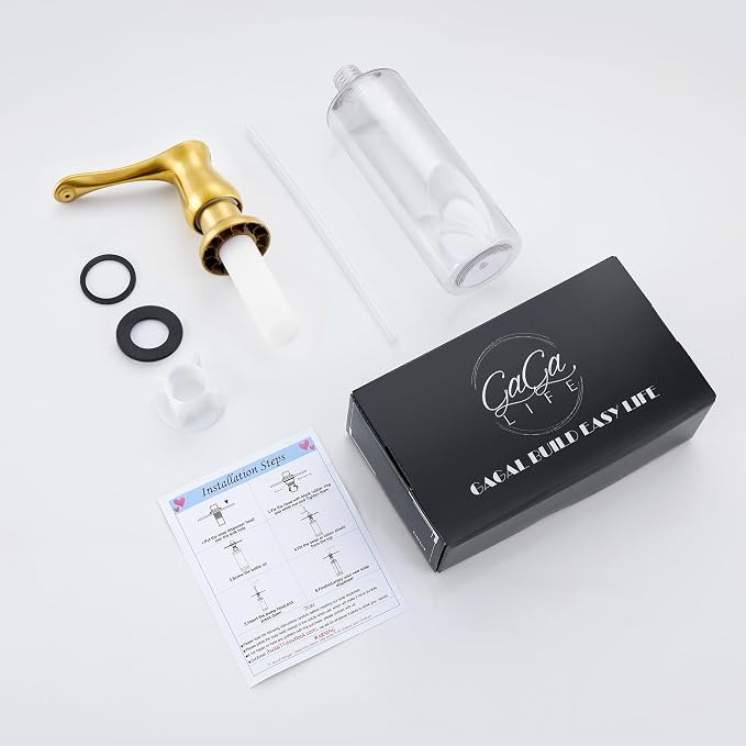 GAGALIFE Kitchen Sink Soap Dispenser Gold, Built in Soap Dispenser - Image 9