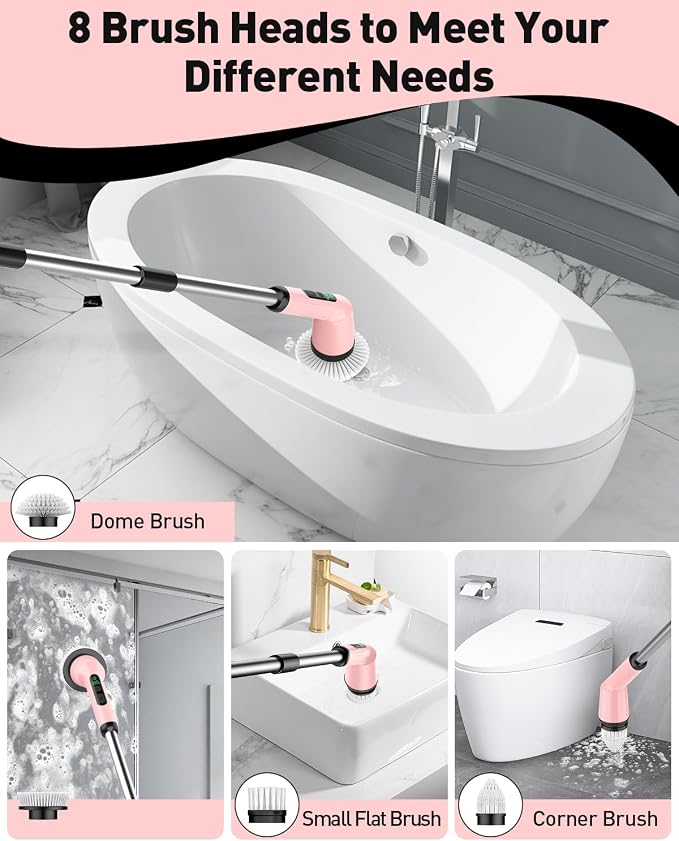 Electric Spin Scrubber for Cleaning Bathroom, Shower Scrubber Cordless Cleaning - Image 4