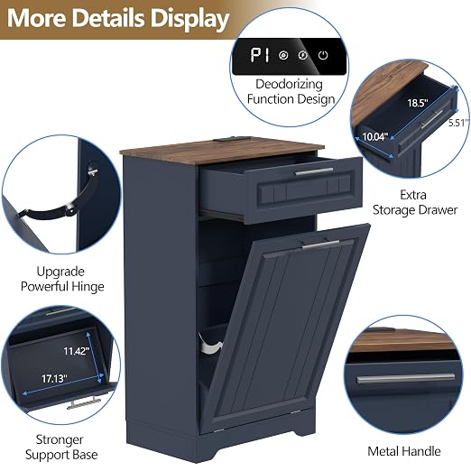 Single 10 Gallon Tilt Out Trash Can Cabinet - Image 2