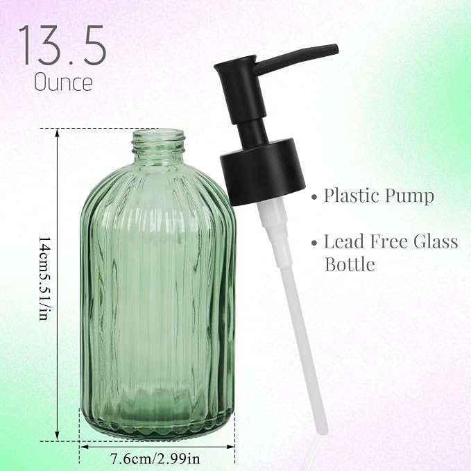 Glass Soap Dispenser with Plastic Pump, Hand Soap Dispenser - Image 2