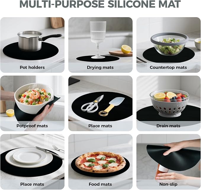12" Large Microwave Splatter Cover & Silicone Mat, Foldable Food Cover and - Image 6
