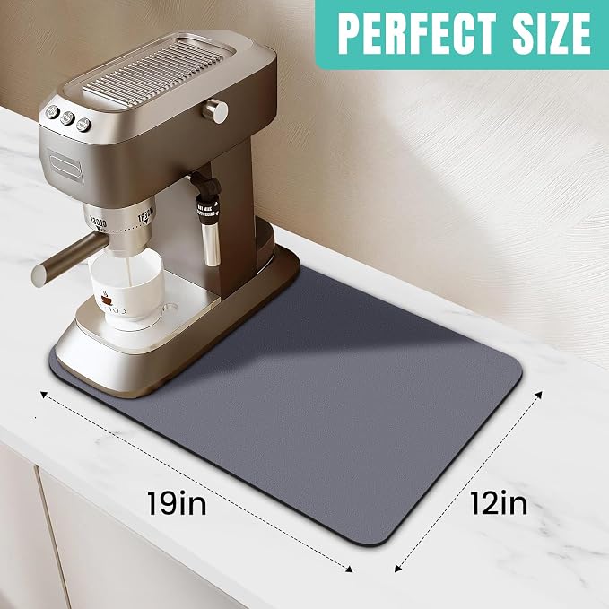 WISELIFE Coffee Mat Super Absorbent Dish Drying Mat Coffee Bar Accessories - Image 2