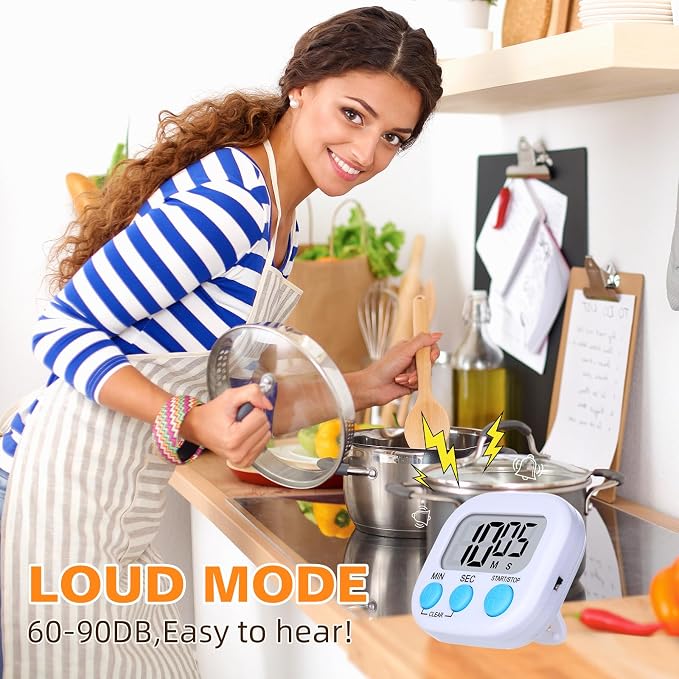 12 Pack Digital Kitchen Timers for Cooking, Small Magnetic Countdown Classroom - Image 3