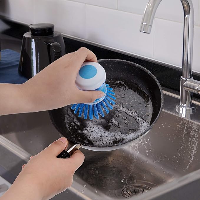 Dish Brush with Soap Dispenser for Dishes Pot Pan Kitchen Sink Scrubbing - Image 6