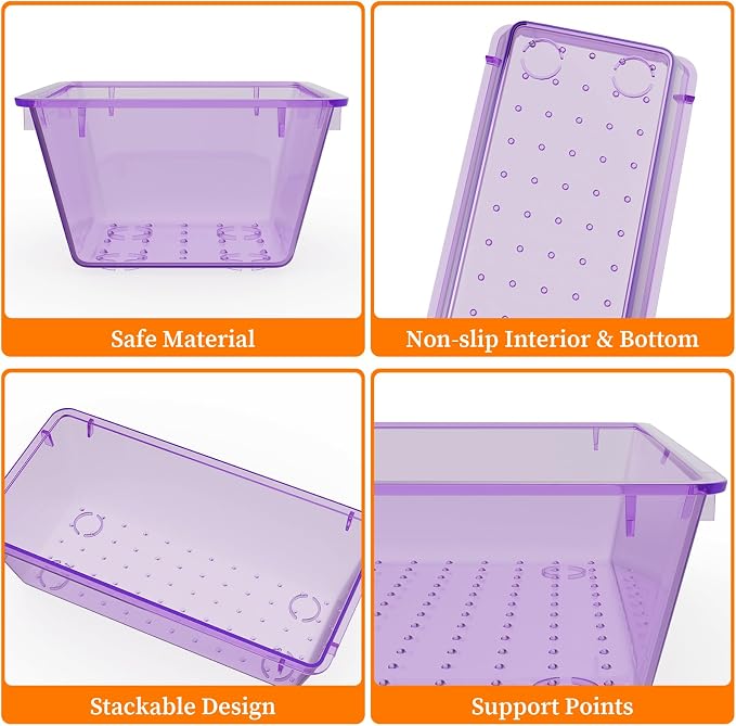 StorMiracle 32 PCS Clear Plastic Drawer Organizer Set, 4-Size vanity organizer - Image 2