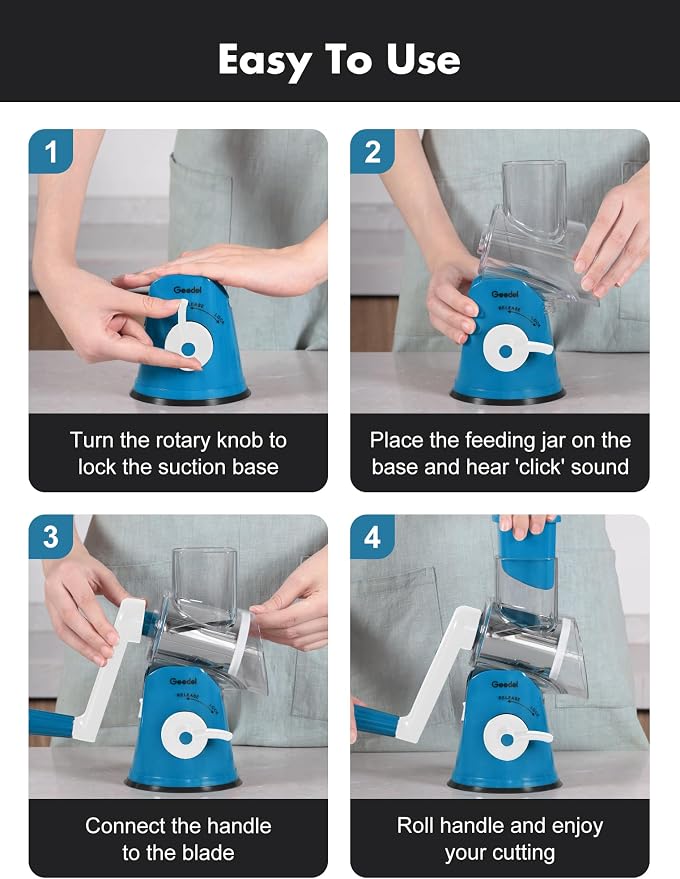 Geedel Rotary Cheese Grater Cheese Shredder - Image 7