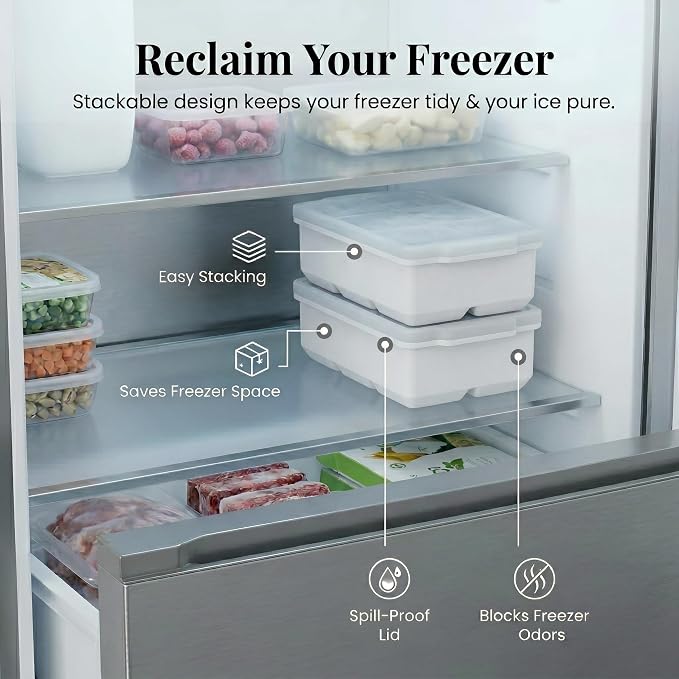 KitchFort Large Silicone Ice Cube Tray, Easy Release 2" Big Ice Cubes - Image 5