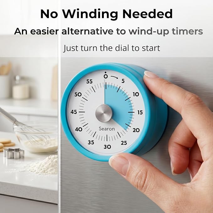 Searon Magnetic Visual Kitchen Timer, 60 Minute Countdown Timer - Image 9