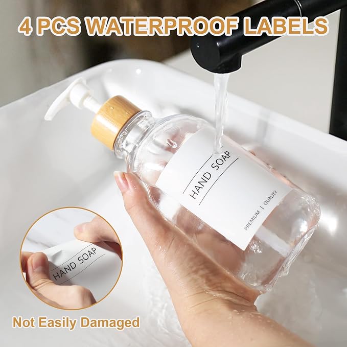 KASUNTING Clear Soap Dispenser, 2 Pack Plastic Dish Soap Dispenser - Image 4