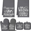 Sratte 6 Pcs Kitchen Decor Accessories Set Farmhouse Towels Pot Holders Oven by Sratte