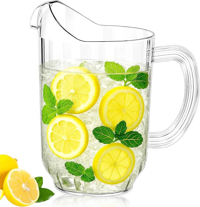 Tessco for you Plastic Pitchers 60 Ounce Clear Restaurant Jug Large Water by Tessco