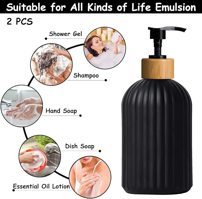 Black Glass Soap Dispenser Set - Image 4