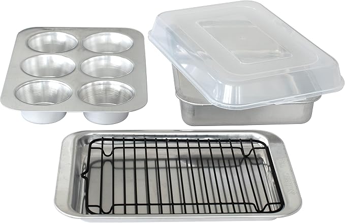 Nordic Ware Naturals 5 Piece Compact Pan Set, Toaster Oven, Counter Ovens by NordicWare