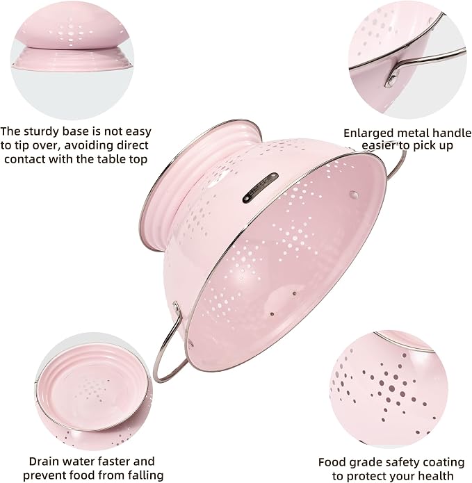 Metal Colander 2 Pack, Strainer Bowel - Image 5