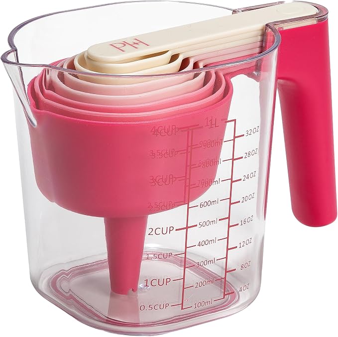 Paris Hilton 9-Piece Measuring Set, Durable Plastic Measuring Cups and Spoons by TheWorldofParisHilton
