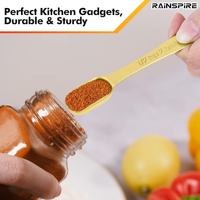 Rainspire Heavy Duty Measuring Spoons Set Stainless Steel, Metal Measuring Cups - Image 6