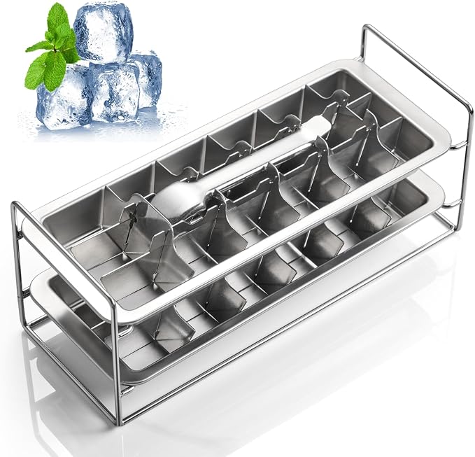 Stainless Steel Ice Cube Trays by Unknown