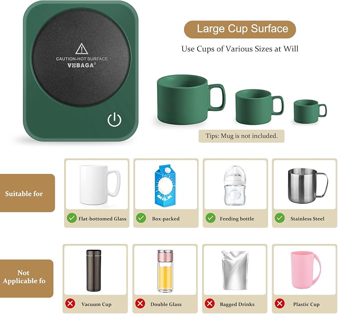 VOBAGA Coffee Mug Warmer for Desk - Image 8