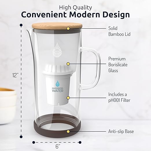 Invigorated Water pH Restore Glass Alkaline Water Pitcher - Image 3