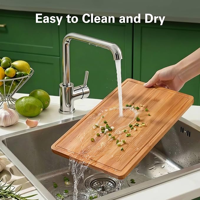 Zarler Bamboo Cutting Boards for Kitchen, 15.5x10.5 Wood Cutting Board - Image 5