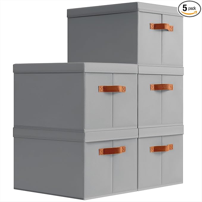 Homsorout Storage Bins with Lids by Homsorout
