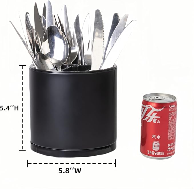 LIBODOUR Silverware Organizer Kitchen Utensil Holder 360°Rotating - Image 5