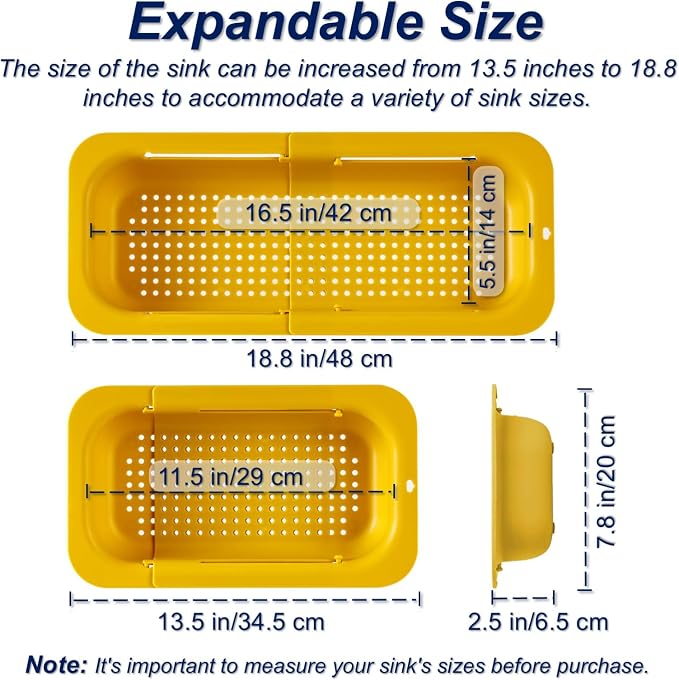 Extendable Sink Colander Strainer Basket - Image 2