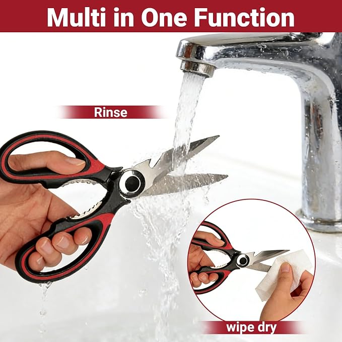 Kitchen Shears Set of 2, Heavy Duty Kitchen Scissors Seafood Scissors, - Image 5
