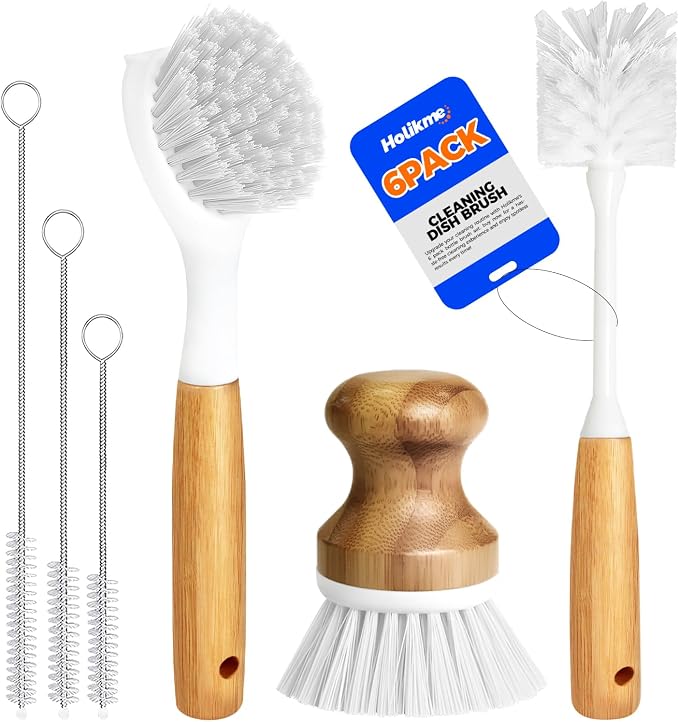 Holikme 6 Pack Dish Brush Scouring Pad Set by Holikme