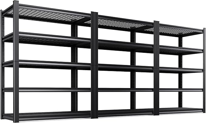Set of 3 71"H Garage Shelving-3000LBS 5 Tier Storage Shelves, Adjustable Heavy by Unknown