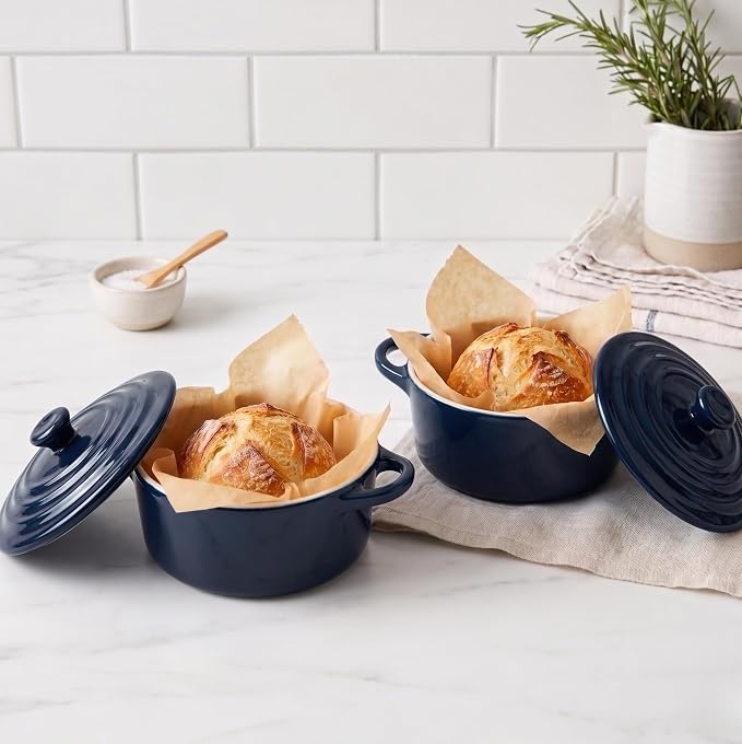 Kook Ceramic Mini Cocotte Set, Small Casserole Dishes - Image 3