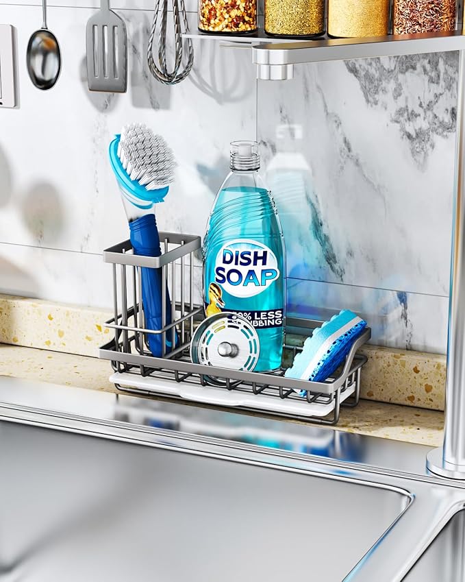 Consumest Sponge Holder for Kitchen Sink, Sink Caddy Organizer - Image 3