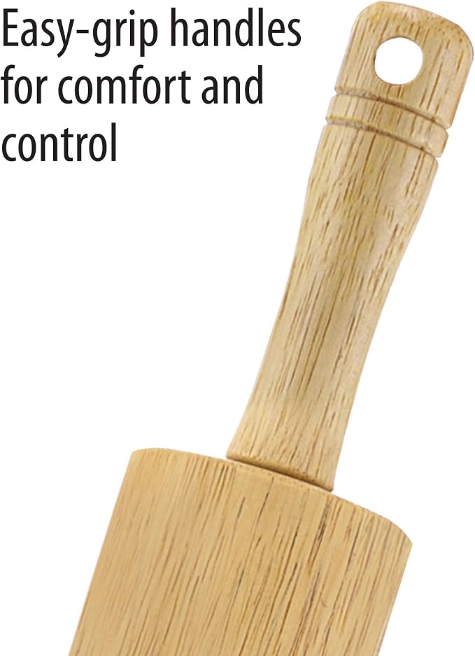 FARBERWARE Classic Wood Rolling Pin, 18-Inch Hardwood Dough Roller - Image 4