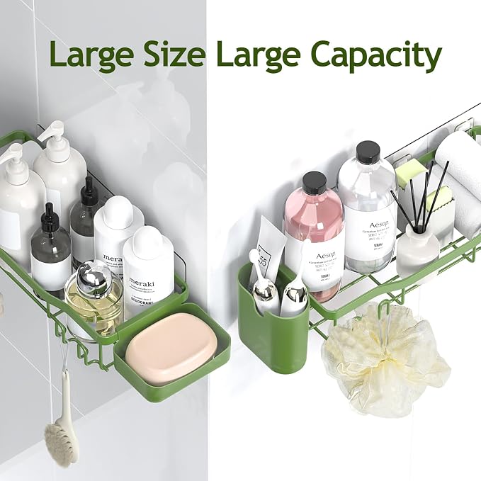 NESOMI Shower Caddy Adhesive Shower Organizer 7-Pack, Rustproof Stainless Steel - Image 9