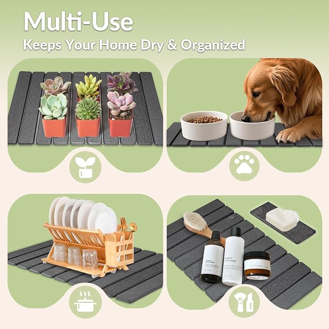 Large Stone Dish Drying Mat for Kitchen Counter, Foldable Fast-Drying - Image 6