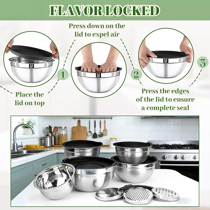 8PCS Mixing Bowls with Lids Set - Image 5