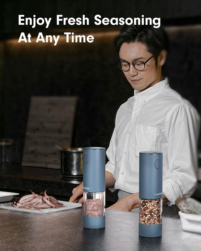 TOMEEM Upgraded Larger Capacity Electric Salt and Pepper Grinder Set - Image 8