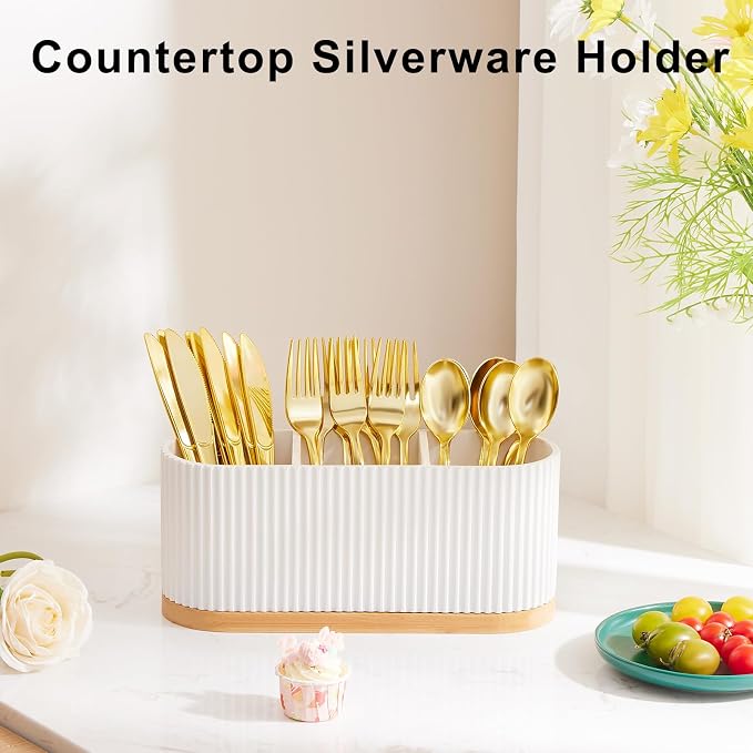 HouseJoy Countertop Silverware Holder, Cutlery Caddy - Image 3