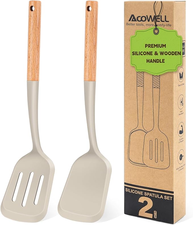 Pack of 2 Silicone Spatula Set by AcoWELL