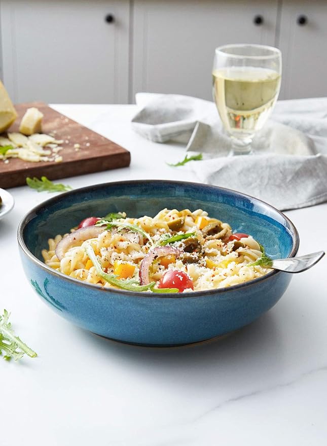 LE TAUCI Pasta Bowls 45 Ounce, Ceramic Salad Bowl, Large Serving Bowl Set - Image 3