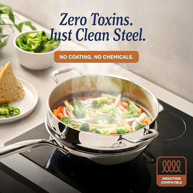 LEGEND COOKWARE 5-Ply Stainless Steel 5-Quart Dutch Oven - Image 2