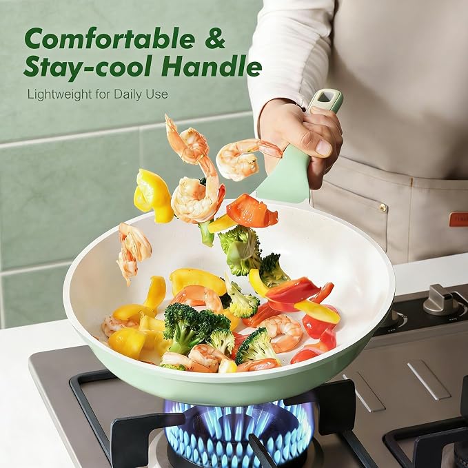 SENSARTE Nonstick Ceramic Frying Pan 9.5-Inch, Healthy Non Toxic Skillet - Image 4
