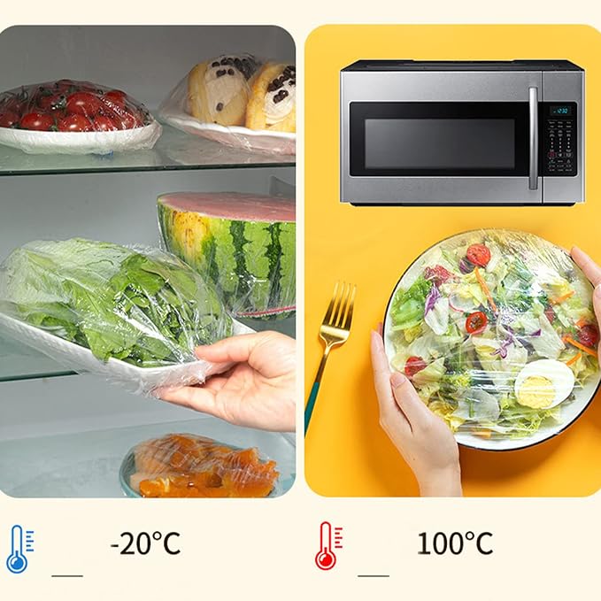 200PCS Plastic Elastic Bowl Covers Reusable, Food Storage Covers - Image 4